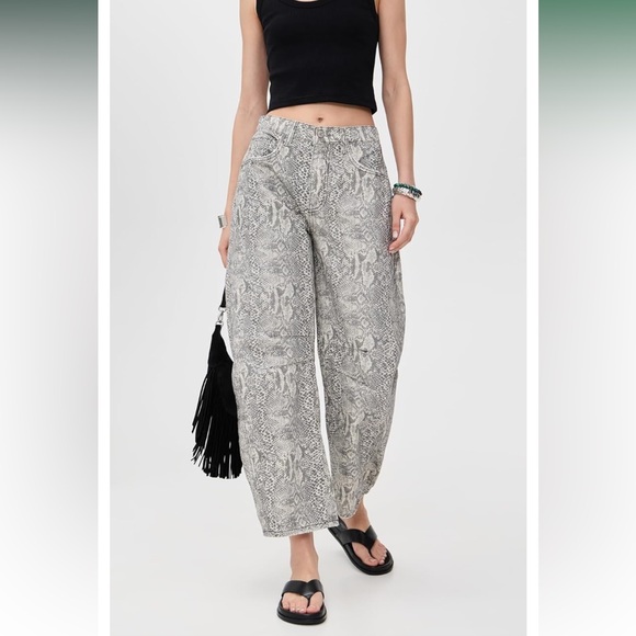 We the free by free people good luck mid rise barrel jeans in Snake size 27 - Picture 4 of 6